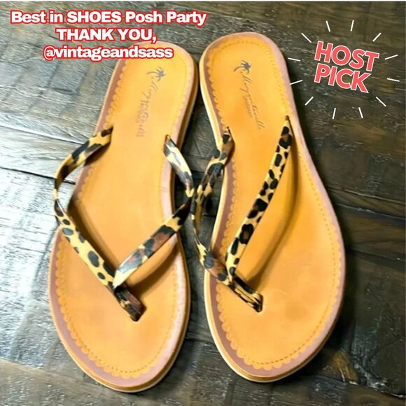 Margaritaville Leopard Strap Thong Sandals - Picture 5 of 6